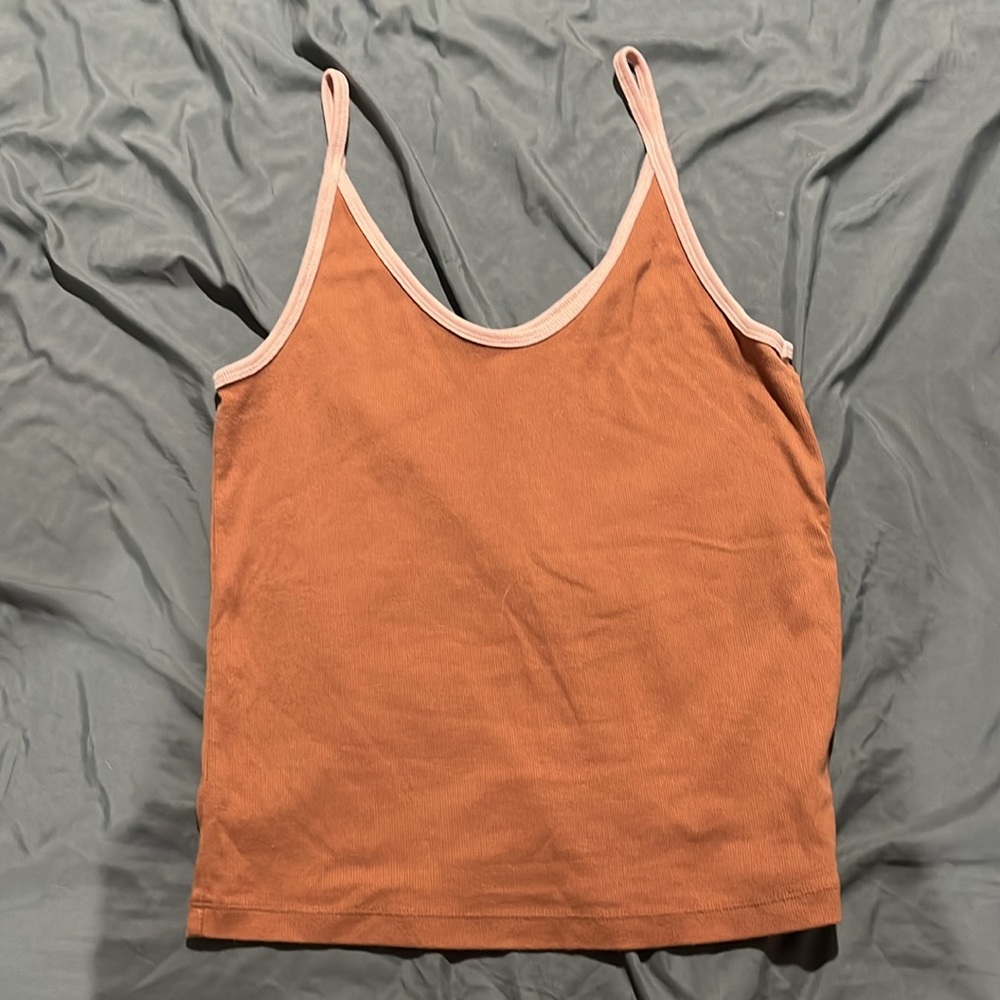 Tan Ribbed Tank Top
